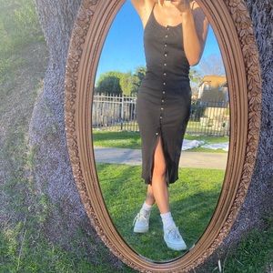 ribbed bodycon midi dress